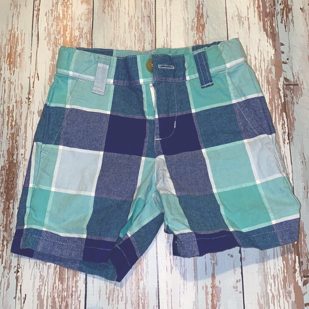 Janie & Jack 3/6 mth Blue Plaid Shorts